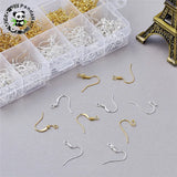 400pcs Brass Earring Hooks Ear Wire for Jewelry Making 5 Styles Golden Silver