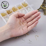 400pcs Brass Earring Hooks Ear Wire for Jewelry Making 5 Styles Golden Silver