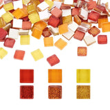 400pcs Glass Mosaic Tiles Cabochons Square for DIY Earring Home Decoration Mixed