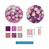400pcs Glass Mosaic Tiles Cabochons Square for DIY Earring Home Decoration Mixed
