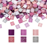 400pcs Glass Mosaic Tiles Cabochons Square for DIY Earring Home Decoration Mixed