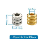 400pcs Tibetan Style Alloy Bead Spacers for DIY Jewelry Making 4x4mm