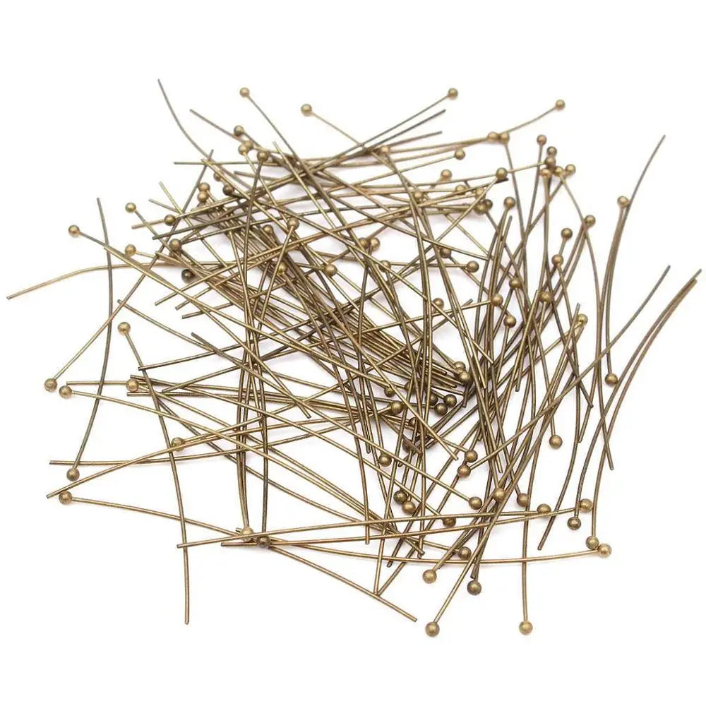 400pcs Rhodium Metal Ball Head Pins for DIY Jewelry Making 20/30/40/50mm