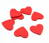 400pcs 20mm Wood Heart Love Blank Red Natural Crafts Wedding Ornaments