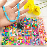 400 Smiley Face Spacer Beads + 800 Flat Round Clay Beads DIY Jewelry Making