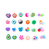 400 Smiley Face Spacer Beads + 800 Flat Round Clay Beads DIY Jewelry Making