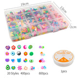 400 Smiley Face Spacer Beads + 800 Flat Round Clay Beads DIY Jewelry Making