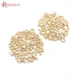 10PCS High Champagne Brass Zircon Circle Charms Pendants Jewelry Making