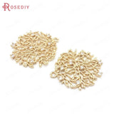 10PCS High Champagne Brass Zircon Circle Charms Pendants Jewelry Making