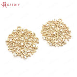 10PCS High Champagne Brass Zircon Circle Charms Pendants Jewelry Making