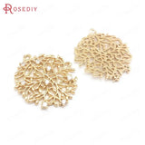 10PCS High Champagne Brass Zircon Circle Charms Pendants Jewelry Making