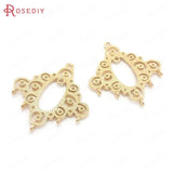 10PCS 25x28MM Champagne Brass Zircon Earring Charms DIY Jewelry Making
