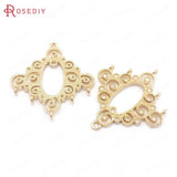 10PCS 25x28MM Champagne Brass Zircon Earring Charms DIY Jewelry Making