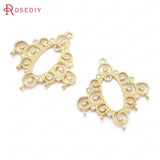 10PCS 25x28MM Champagne Brass Zircon Earring Charms DIY Jewelry Making