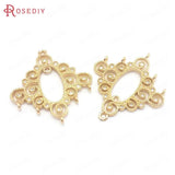 10PCS 25x28MM Champagne Brass Zircon Earring Charms DIY Jewelry Making