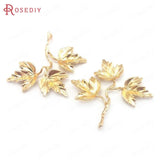 10PCS 35x41MM Champagne Brass Maple Leaf Charms Pendants