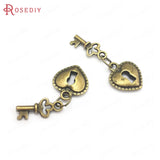 30PCS Antique Bronze Love Lock/Key Charms Pendants DIY Jewelry Making Supplies