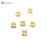 40PCS 4MM 24K Brass Square Beads DIY Jewelry Making Findings