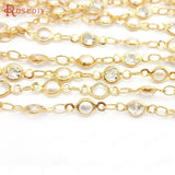 50CM 24K Brass Bead Necklace Bracelets Chains Diy Findings Accessories