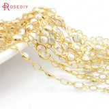 50CM 24K Brass Bead Necklace Bracelets Chains Diy Findings Accessories