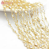 50CM 24K Brass Bead Necklace Bracelets Chains Diy Findings Accessories