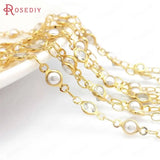 50CM 24K Brass Bead Necklace Bracelets Chains Diy Findings Accessories