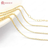 4PCS 45.5CM 24K Copper Necklaces Finished Chains Jewelry Making Supplies