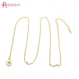 4PCS 45.5CM 24K Copper Necklaces Finished Chains Jewelry Making Supplies