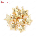 4PCS 27x24MM 24K Brass Star Charms Pendants Jewelry Making DIY Findings