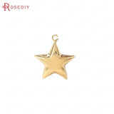 4PCS 27x24MM 24K Brass Star Charms Pendants Jewelry Making DIY Findings