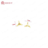 6PCS 13x12MM 24K Brass Whale Tail Charms Pendants DIY Jewelry Making Supplies