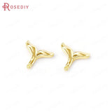 6PCS 13x12MM 24K Brass Whale Tail Charms Pendants DIY Jewelry Making Supplies