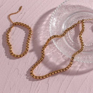 Round Snake Bone Plated Chain Necklaces for Women Jewelry