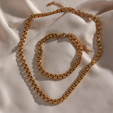 Round Snake Bone Plated Chain Necklaces for Women Jewelry