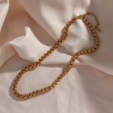 Round Snake Bone Plated Chain Necklaces for Women Jewelry