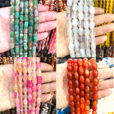 Pretty Red Cracked Pattern Barrel Beads Agates Spacer Charm Findings DIY Jewelry