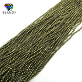 Natural Marcasite Stone Beads 2.0mm Round Faceted Cut for Jewelry Making