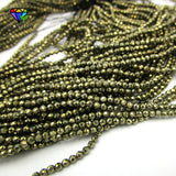 Natural Marcasite Stone Beads 2.0mm Round Faceted Cut for Jewelry Making
