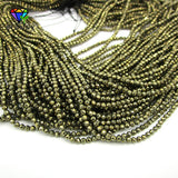 Natural Marcasite Stone Beads 2.0mm Round Faceted Cut for Jewelry Making