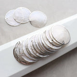 15Pcs Nickel Side Natural Mirror Freshwater Shell Flat Round Charms