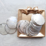 15Pcs Nickel Side Natural Mirror Freshwater Shell Flat Round Charms