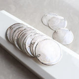 15Pcs Nickel Side Natural Mirror Freshwater Shell Flat Round Charms