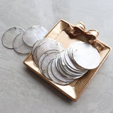 15Pcs Nickel Side Natural Mirror Freshwater Shell Flat Round Charms