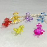 40Pcs Clear Colorful Bear Shape Resin Plastic Acrylic Pendants Charms