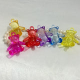 40Pcs Clear Colorful Bear Shape Resin Plastic Acrylic Pendants Charms