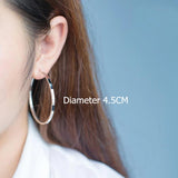 Exaggerated Big Circle Dangle Earrings for Women 925 Sterling-silver-jewelry