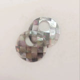 4Pcs Natural Flat Round Sea Shell Beads Charms