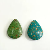 40MM 6Pcs Blue/Green Natural Bead Charms Pendants
