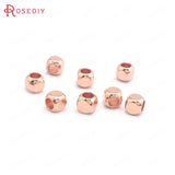 40PCS 24K Brass Square Spacer Beads Jewelry Making Supplies