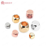 40PCS 24K Brass Square Spacer Beads Jewelry Making Supplies
